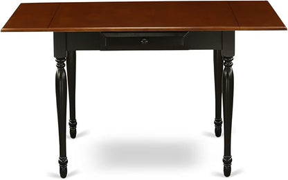 East West Furniture MZKE5-BCH-W 5 Piece Modern Dining Table Set Includes a Rectangle Wooden Table with Dropleaf and 4 Dining Chairs, 36x54 Inch, Black & Cherry
