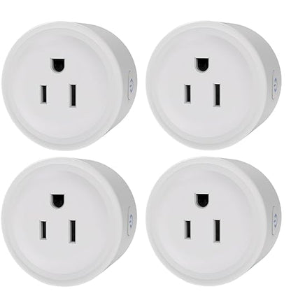 Mengshen 4 Pack WiFi Smart Plug Mini Outlet Socket with App Remote Control Timer Function Compatible with Alexa Google Home Smart Life 2.4GHz Only Wi-Fi Smart Socket for Home