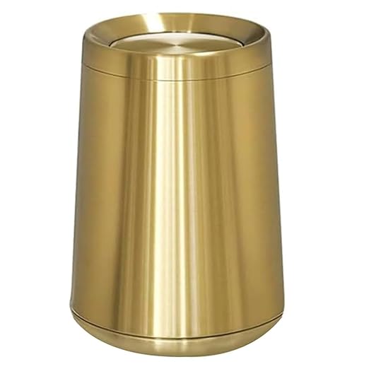 10 L/3 Gallen,Gold Small Trash Can for Bathroom,Brushed Stainless Steel Garbage Can with Flipping Lid,for Bathroom,Living Room,Bedroom,Hotel,Conference Room(Gold)