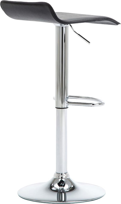 NOBPEINT Contemporary Chrome Air Lift Adjustable Swivel Bar Stool, Set of 2, Black
