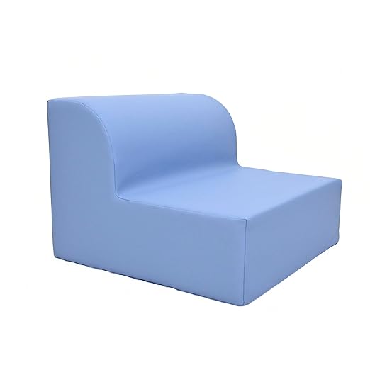 Children's Factory Library Lounger, Flexible Seating Classroom Furniture, Comfy Kids Chairs, Sky Blue, Single Lounger