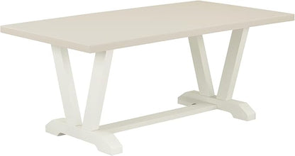 East West Furniture V027EN206-7 7 Piece Dining Table Set Consist of a Rectangle Kitchen Table with V-Legs and 6 Dark Shitake Linen Fabric Parson Dining Chairs, 40x72 Inch, Multi-Color