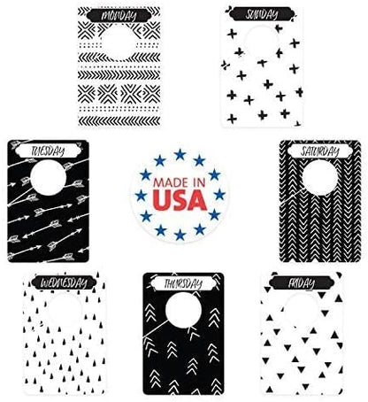 Day Of The Week Closet Dividers/Closet Organizer for Weekly Planning/Modern Clothing Divider Tags/School Morning Organization