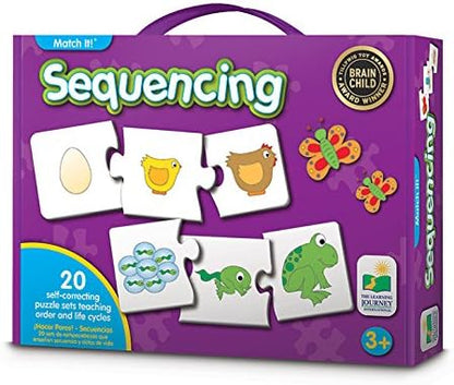 The Learning Journey: Match It! - Sequencing - A What Comes Next Self-Correcting Puzzle to Teach Sequence 3" H x 9" W x 0.1" D