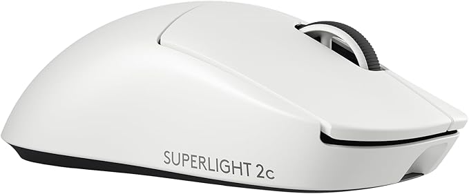 Logitech G PRO X Superlight 2c Wireless Gaming Mouse, 51 g pro-Grade Compact Mouse with 5 programmable Buttons, USB-C Charging, 44K DPI Sensor, up to 8 kHz Polling for PC/Mac - White