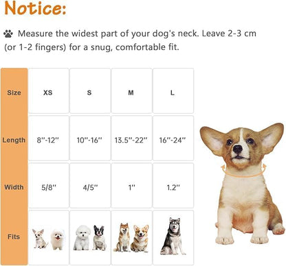 Dog Collar for Extra Small Dogs, Spring &Summer Theme Orange Small Dog Collars with Flower Pattern, Adjustable Puppy Dog Collars, Cute Girl or Boy Dog Collar Ideal for Gifts,Pet Accessory,L