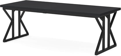 Tribesigns 78.7-Inch Executive Desk, Large Computer Office Desk Workstation, Modern Simple Style Laptop Desk Study Writing Table Business Furniture for Home Office (Black, 78.7 Inch)
