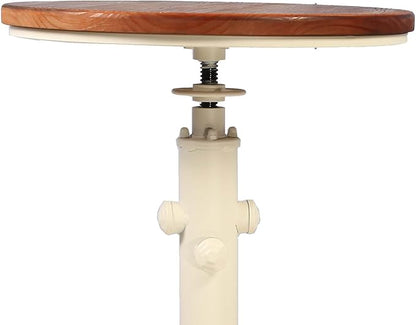 Topower Industrial Bar Table 31.5-41.3" Adjustable Pub Table Kitchen Dining Coffee Bistro Table (Antique White)