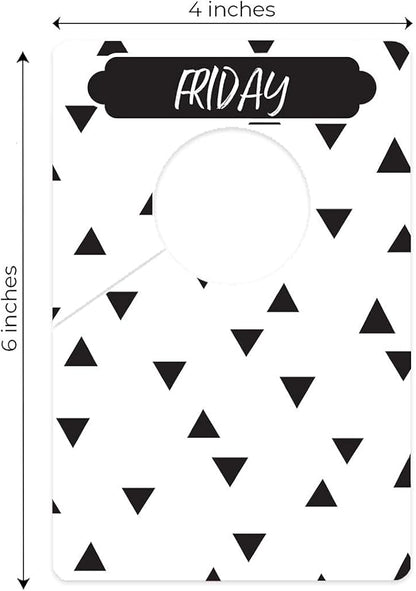 Day Of The Week Closet Dividers/Closet Organizer for Weekly Planning/Modern Clothing Divider Tags/School Morning Organization