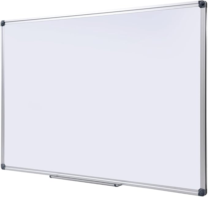 40 x 28 Inch Magnetic Dry Erase Whiteboard - Medium-Large Wall Mounted Writing Board for Home Office & Study - Silver Aluminum Frame with Tray
