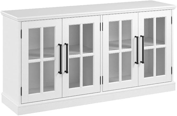 Bush Furniture Westbrook 60W TV Stand for 75 Inch TV in White Ash | Living Room Entertainment Center with Storage