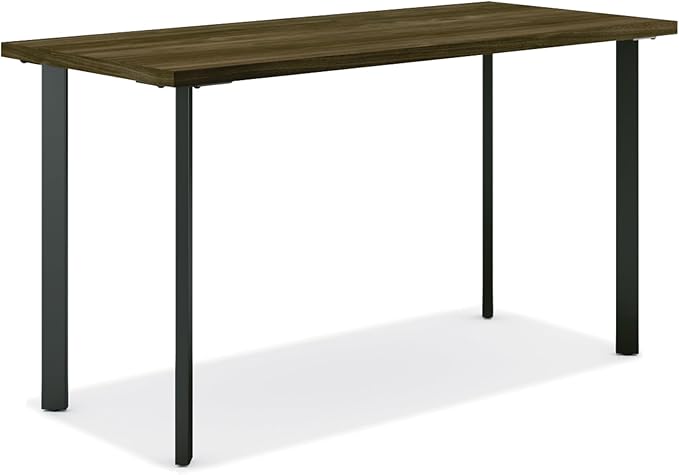 HON Coze Home Office Desks, Sturdy Table Computer Desk, 48", Walnut Top, Black Base