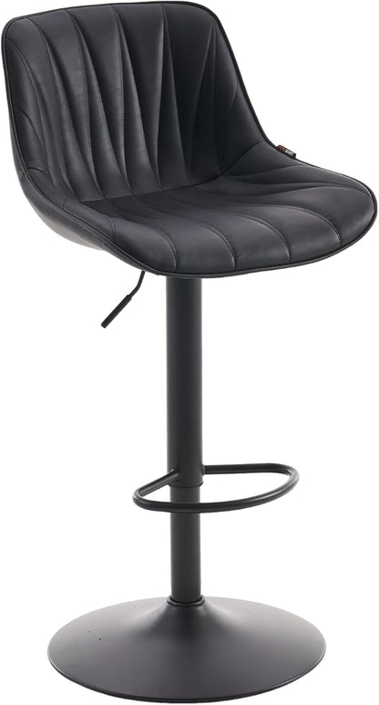 YOUNIKE Bar Stools Set of 2 for Kitchen Island, Black Swivel Tall Bar Stools, Adjustable Barstools with Back, Faux Leather Padded Stools, Modern Counter Height Bar Chairs with 300LBS Support