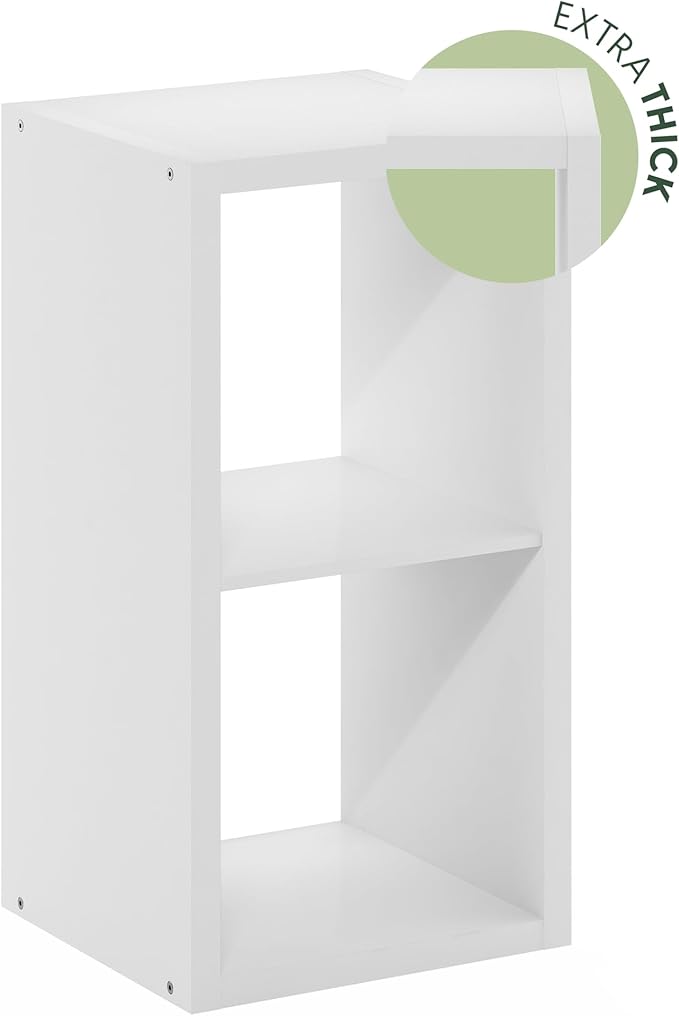 Furinno Cubicle Open Back Decorative Cube Storage Organizer, 2, White