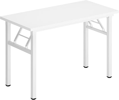 Folding Desk, 39 inch No Assembly Folding Desks for Small Spaces, Sturdy Foldable Computer Desk, Functional Home Office Desks, Study Writing Desk Office Table Workstation for Home Office Outdoor