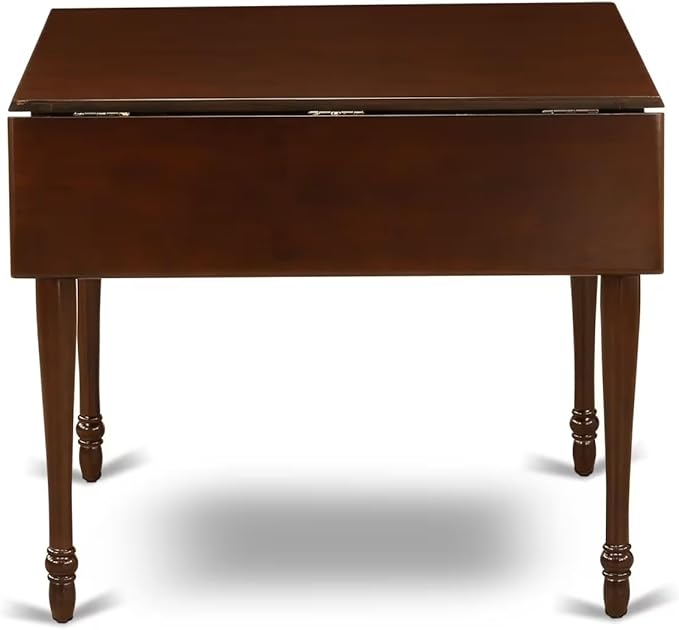 East West Furniture MZCL5-MAH-W 5 Piece Dining Room Table Set Includes a Rectangle Dining Table with Dropleaf and 4 Wood Seat Chairs, 36x54 Inch, Mahogany