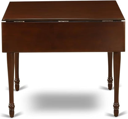 East West Furniture MZCL3-MAH-W 3 Piece Kitchen Table Set for Small Spaces Contains a Rectangle Dining Room Table with Dropleaf and 2 Solid Wood Seat Chairs, 36x54 Inch, Mahogany
