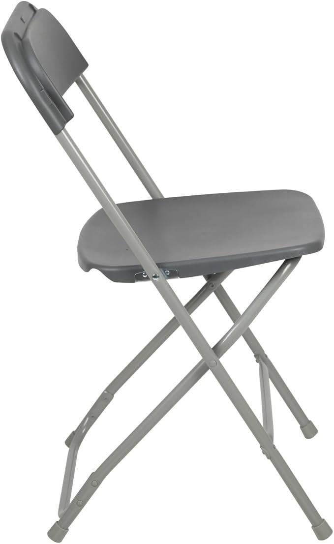 Flash Furniture Hercules Series Plastic Folding Chair - Grey - 4 Pack 650LB Weight Capacity Comfortable Event Chair-Lightweight Folding Chair