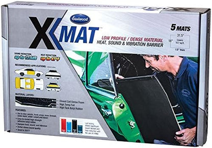 Eastwood X-Mat 5 PC 31.5x18x1/8 in 19.7 SQ FT Low Profile Dense Sound Vibration Heat Reducer Foam Underhood Headliner Backed Material