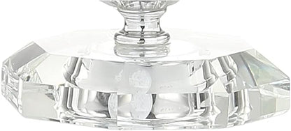 JONATHAN Y 28.5" Clear Crystal Faceted Orb Table Lamp Set of 2, Modern Glam Chrome Bedside Lamps for Living Room, White Linen Drum Shade, UL Listed, LED Bulbs Included JYL5002A-SET2