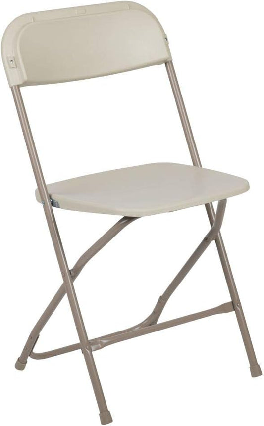 Flash Furniture Hercules™ Series Plastic Folding Chair - Beige - 2 Pack 650LB Weight Capacity Comfortable Event Chair-Lightweight Folding Chair