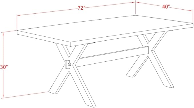East West Furniture X727MZ748-9 9 Piece Dining Table Set Includes a Rectangle Dining Room Table with X-Legs and 8 Coffee Linen Fabric Upholstered Chairs, 40x72 Inch, Multi-Color