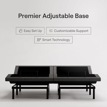 Nectar Ultra Twin XL Adjustable Base & 15” Mattress - Head & Foot Incline - Medium Firm Memory Foam - Cooling Upgrade - 3 Massage Settings - 365-Night Mattress Trial