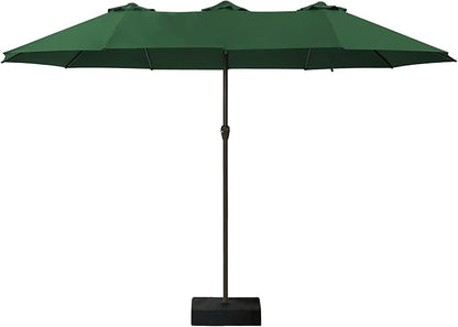 Ayge 15ft Large Outdoor Patio Umbrella with Table & Base - Double-Layer UV Resistant Fabric, Easy Crank Handle for Pool, Garden & Lawn