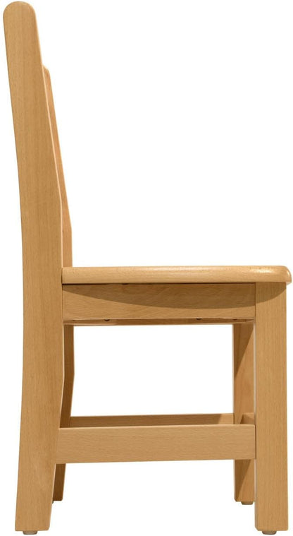 Kids Wooden Chair Set, Fully Assembled Youth Ladderback Wood Chairs for Children, 15" Seat Height for Ages 9-11 (Set of Two)