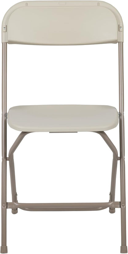 Flash Furniture Hercules Series Plastic Folding Chair - Beige - 6 Pack 650LB Weight Capacity Comfortable Event Chair-Lightweight Folding Chair