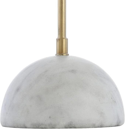 JONATHAN Y 23.5" Brass Gold and White Stephen Metal and Marble LED Table Lamp, Modern Arched Task Lamp for Living Room Bedroom Office, LED Bulb Included JYL6000A
