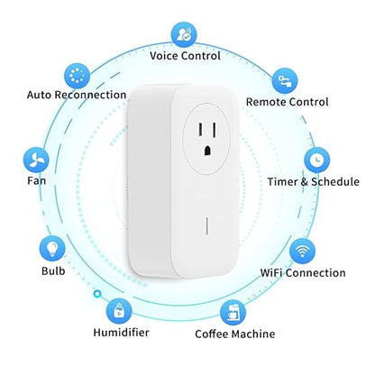 UBiBot SP1 Smart Plug, WiFi Outlet Socket Remote Control, Compatible with Alexa & IFTTT, Energy Monitoring and Timer Function, Delayed Switch, Temperature Monitoring (2.4G WiFi only, No hub Required)
