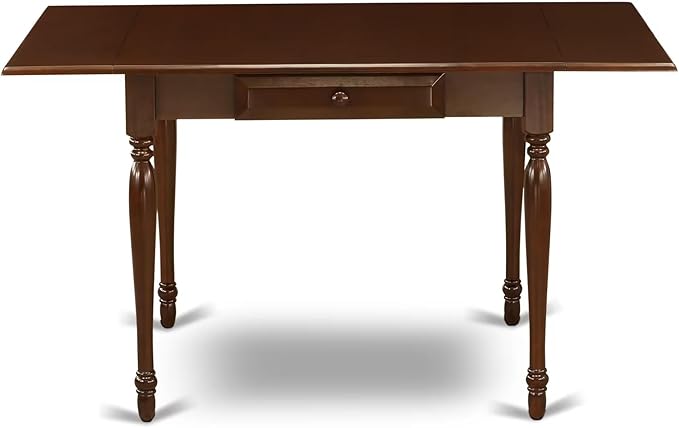 East West Furniture MZCL3-MAH-W 3 Piece Kitchen Table Set for Small Spaces Contains a Rectangle Dining Room Table with Dropleaf and 2 Solid Wood Seat Chairs, 36x54 Inch, Mahogany