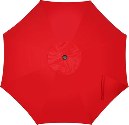 Blissun 9' Outdoor Patio Umbrella, Outdoor Table Umbrella, Yard Umbrella, Market Umbrella with 8 Sturdy Ribs, Push Button Tilt and Crank