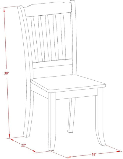 East West Furniture MZDA3-BCH-W 3 Piece Dinette Set for Small Spaces Contains a Rectangle Dining Table with Dropleaf and 2 Kitchen Dining Chairs, 36x54 Inch, Black & Cherry