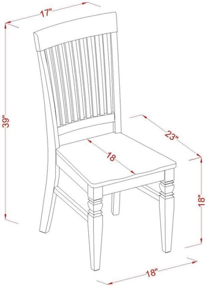 East West Furniture QUWE7-BMK-W 7 Piece Modern Dining Table Set Consist of a Rectangle Wooden Table with Butterfly Leaf and 6 Dining Room Chairs, 40x78 Inch, Buttermilk & Cherry