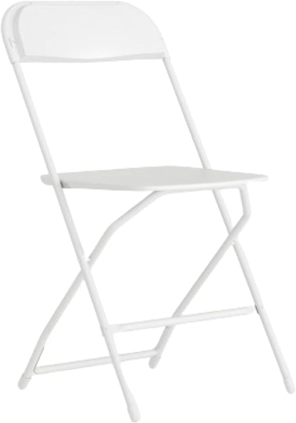 Flash Furniture Hercules Series Plastic Folding Chair - White - 650LB Weight Capacity Comfortable Event Chair - Lightweight Folding Chair