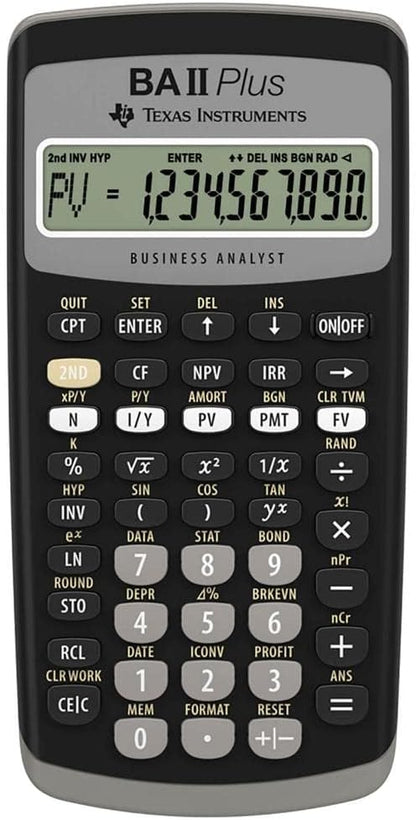 Texas Instruments IIBAPL/TBL/3E2 Advanced Financial Calculator BAII Plus