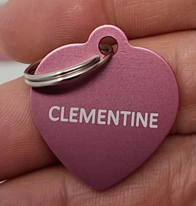 Dr. Fremont's Pet ID Tag Custom for Dog Cat Personalized | Many Shapes and Colors to Choose from | Made in USA | Strong Anodized Aluminum (Small, Heart)
