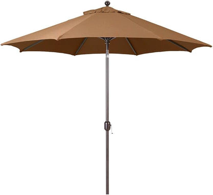 Galtech Deluxe Auto Tilt Market Umbrella, 7.5ft - Outdoor Patio, Deck, Pool, Backyard Stand Alone Umbrella - Octagon, Heavy Duty w/Bronze Frame & Sunbrella Fabric (Teak)