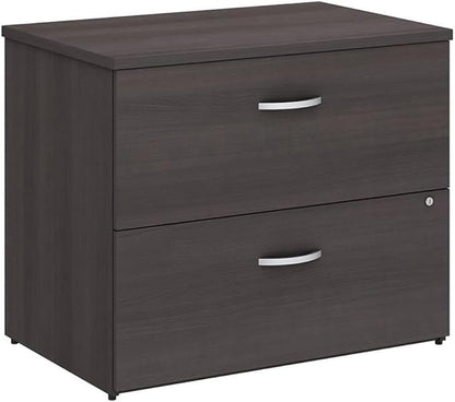 Bush Business Furniture Studio C 2 Drawer Lateral File Cabinet in Storm Gray - Assembled, Locking Document Storage for Home or Professional Office
