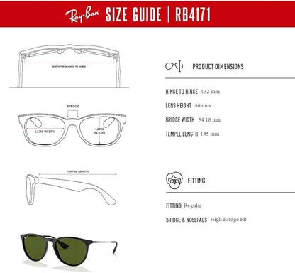 Ray-Ban RB4171 ERIKA Round Sunglasses For Women +BUNDLE with ACCESSORY EYEWEAR KIT