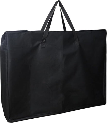 Folding Table Storage Bag, 25" D X 25" W X4.5 H Waterproof Heavy Duty Carrying Bag for 4ft Folding Tables, Picnic/Camp Tables Cover with Durable Zipper & Shoulder Strap, Black