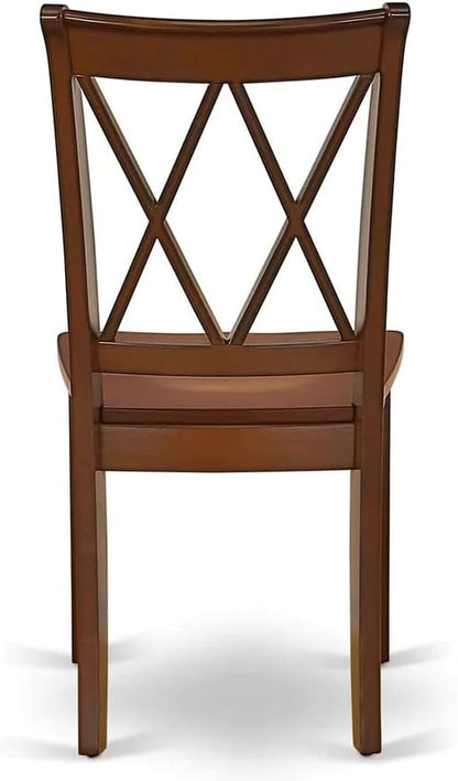 East West Furniture DOCL7-MAH-W 7 Piece Dining Table Set Consist of a Rectangle Dining Room Table with Butterfly Leaf and 6 Wooden Seat Chairs, 42x78 Inch, Mahogany