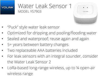 YoLink Smart Home Kit: 4G LTE Cellular Hub & Water Sensor 4-Pack, No Internet Required with a Subscription, SMS, Email & Push Notifications, LoRa Up to 1/4 Mile Range, Alexa, IFTTT, Home Assistant
