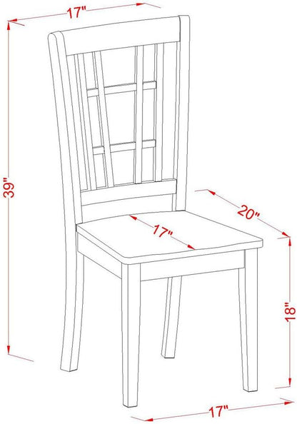East West Furniture QUNI7-WHI-W 7 Piece Kitchen Table Set Consist of a Rectangle Dining Table with Butterfly Leaf and 6 Dining Chairs, 40x78 Inch, Buttermilk & Cherry