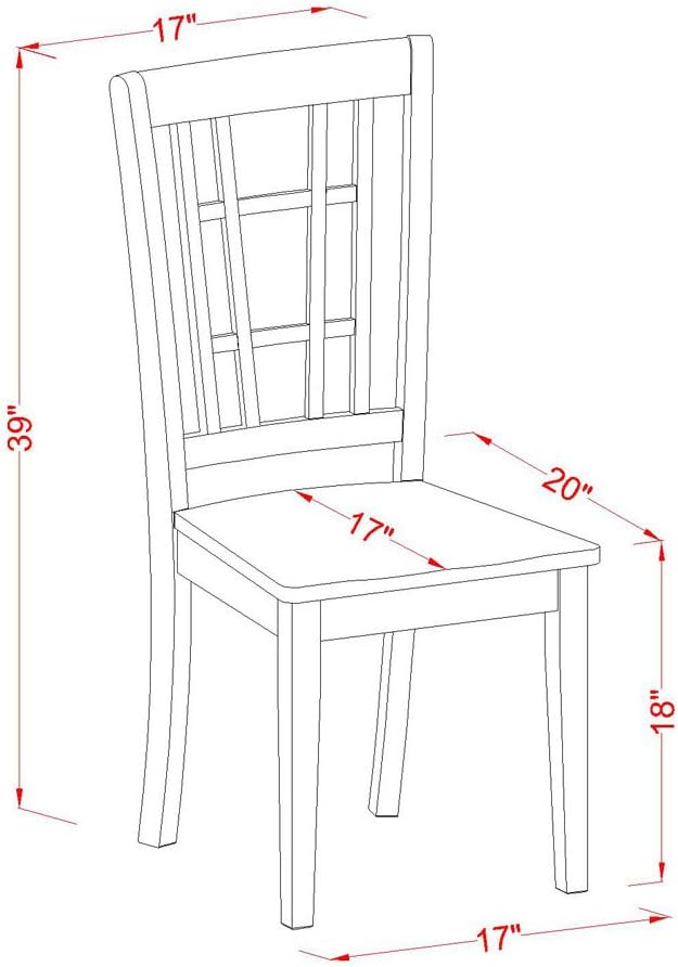 East West Furniture QUNI9-WHI-W 9 Piece Dining Set Includes a Rectangle Dining Table with Butterfly Leaf and 8 Kitchen Chairs, 40x78 Inch, Buttermilk & Cherry