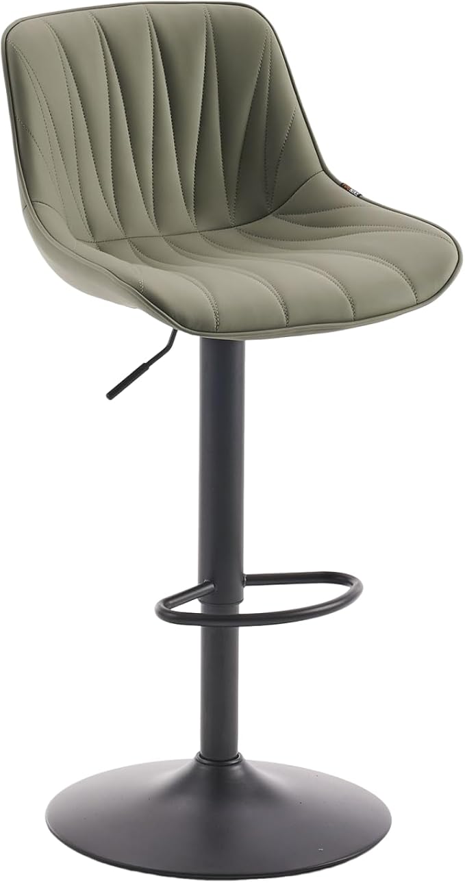 YOUNIKE Bar Stools Set of 2 for Kitchen Island, Olive Green Swivel Tall Bar Stools, Faux Leather Padded Barstools with Back, Modern Counter Height Bar Chairs with 300LBS Support