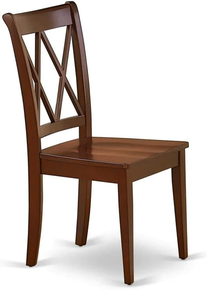 East West Furniture DOCL7-MAH-W 7 Piece Dining Table Set Consist of a Rectangle Dining Room Table with Butterfly Leaf and 6 Wooden Seat Chairs, 42x78 Inch, Mahogany