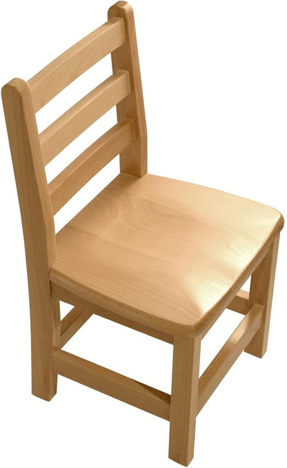 Kids Wooden Chair Set, Fully Assembled Youth Ladderback Wood Chairs for Children, 15" Seat Height for Ages 9-11 (Set of Two)